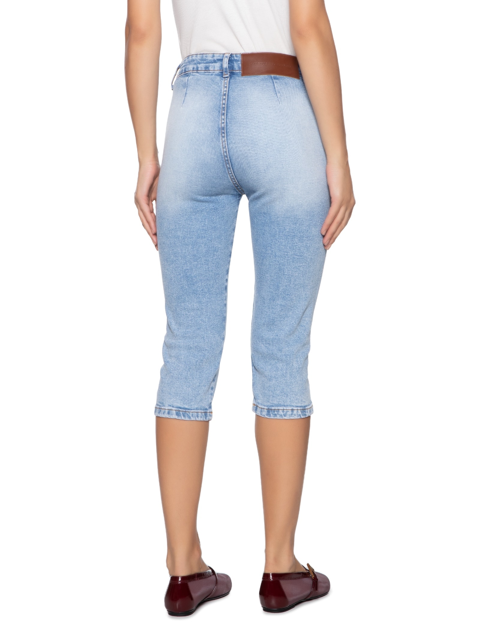 Calça Feminina Jeans Cropped Super Hight Azul My Favorite Things