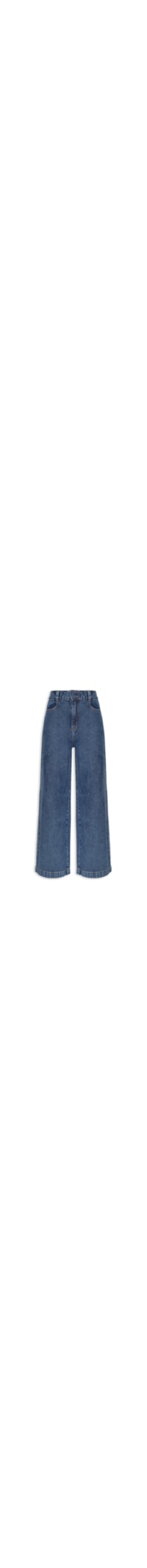 Calça Feminina Jeans Destroyed Wide Leg - Azul