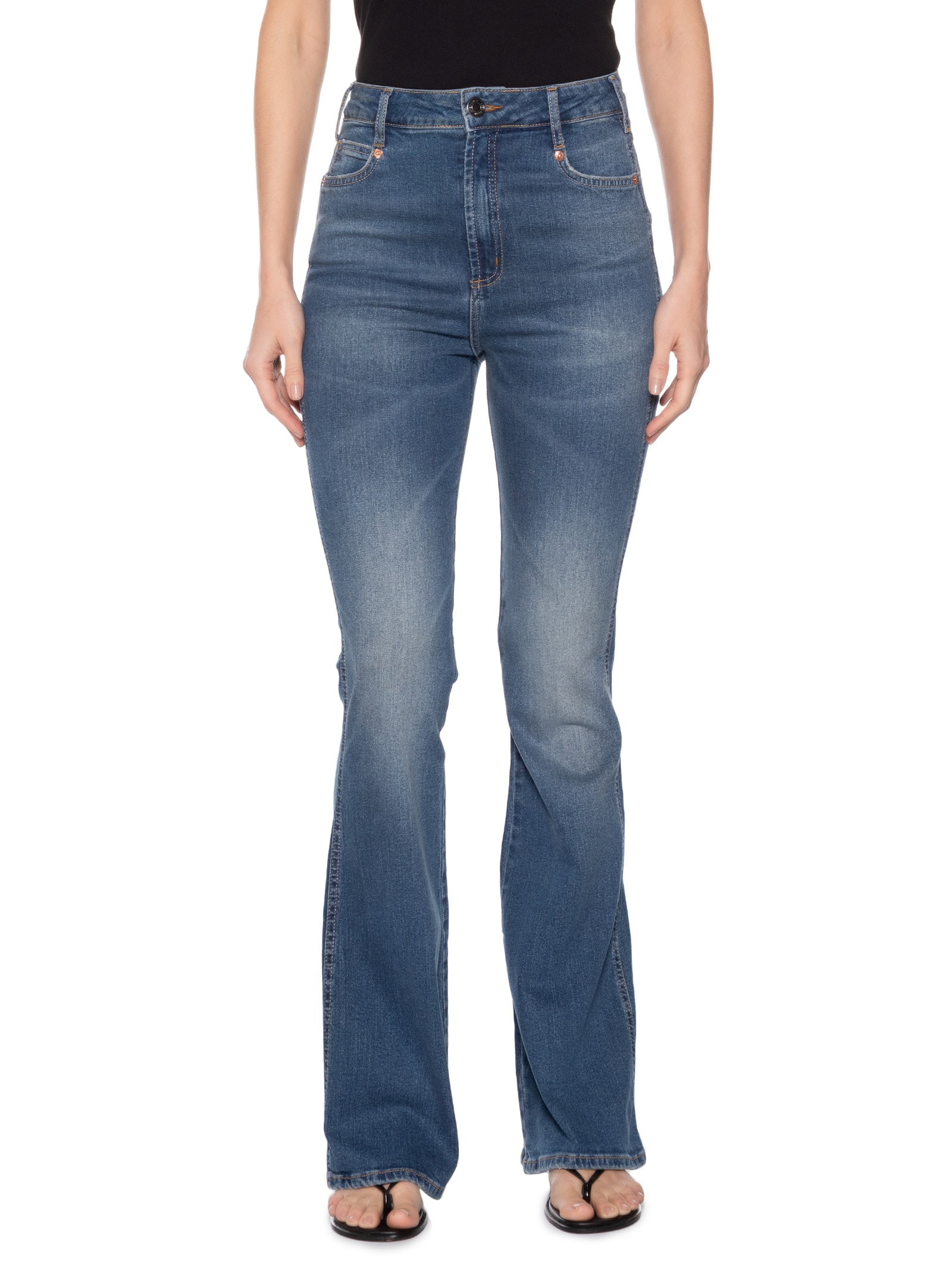 Calça Feminina Jeans Duda Azul Open