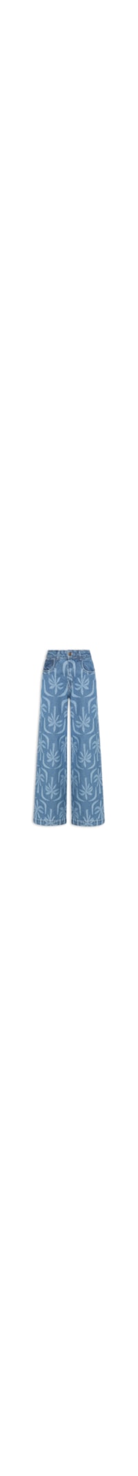 Calça Feminina Jeans Estampa Laser Coqueiro - Azul