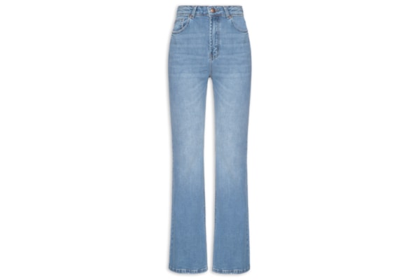 Calça Feminina Jeans Flare Cintura Alta - Azul