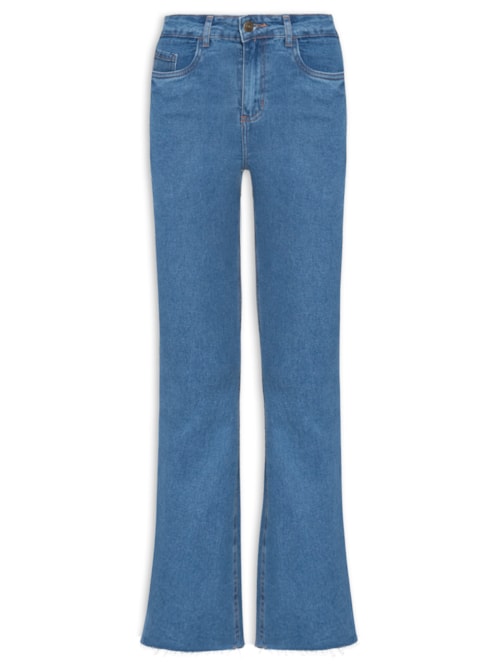 Calça Feminina Jeans Flare Cropped – Azul