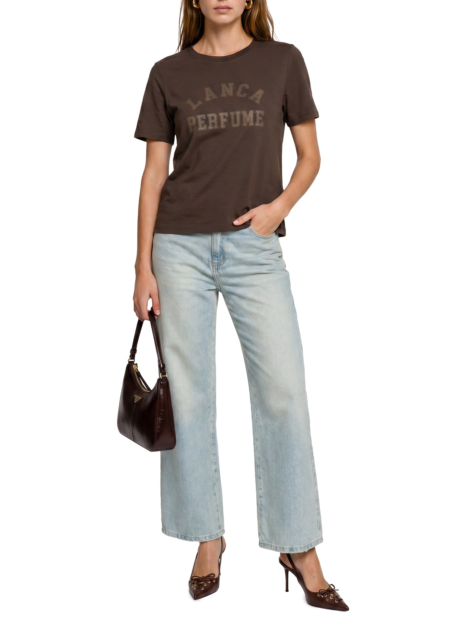 Calça Feminina Jeans Full Length Cintura Alta Azul Lança Perfume