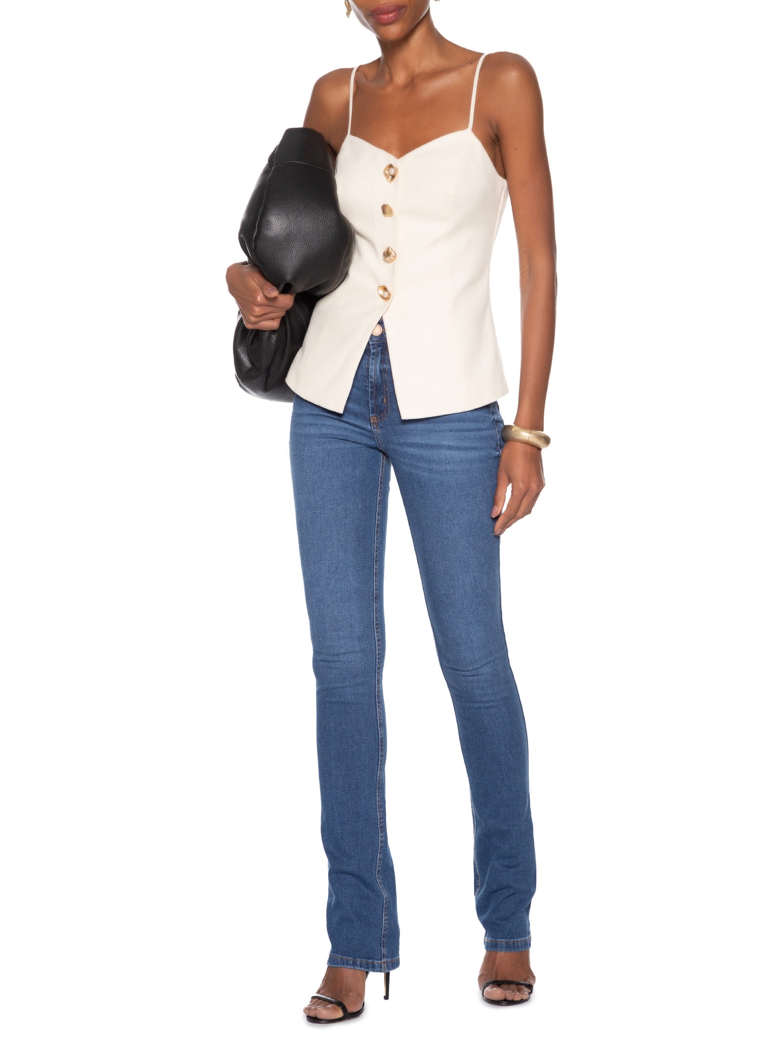 Calça Feminina Jeans Hera Boot Cut High Azul Lança Perfume