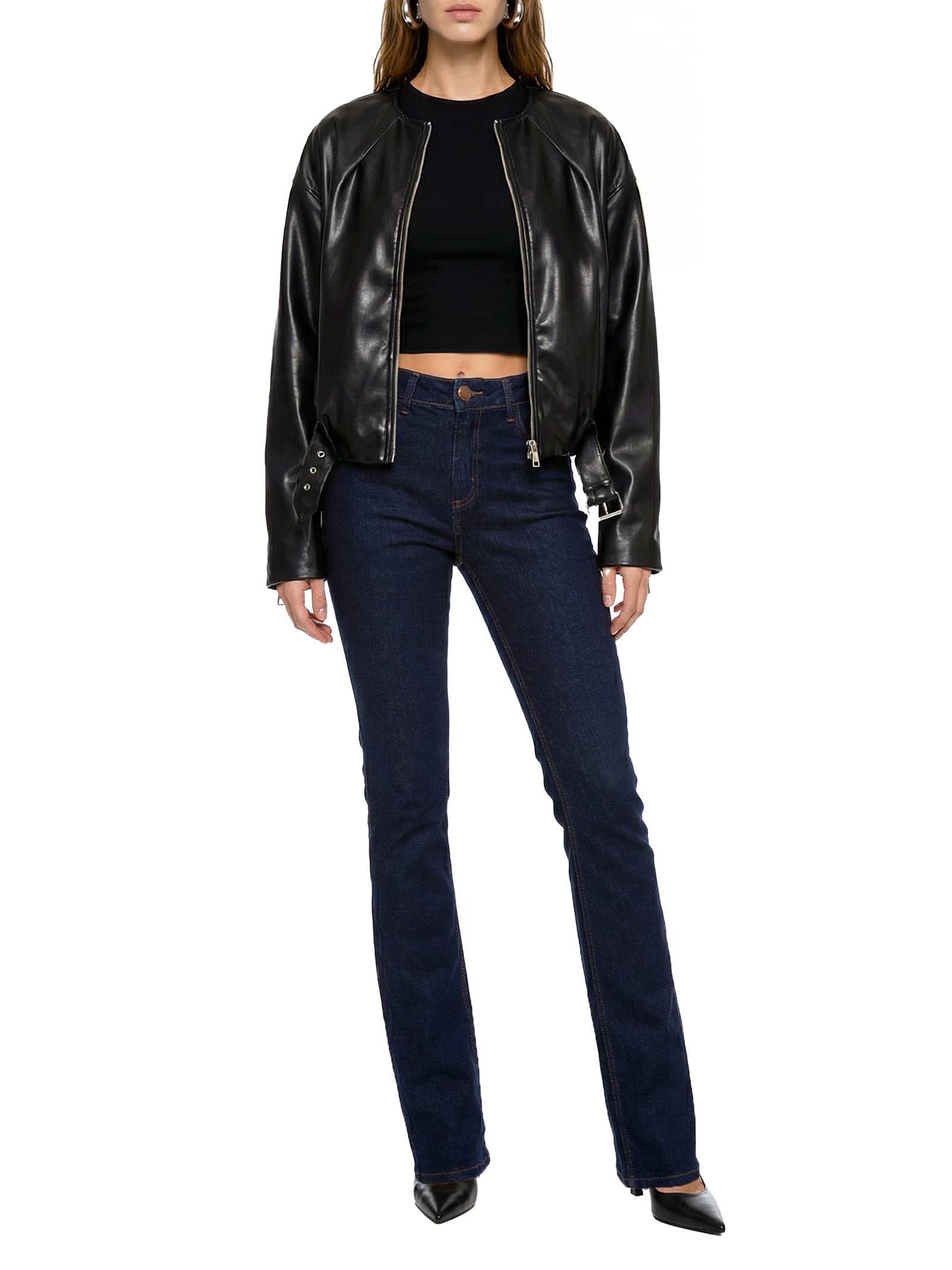 Calça Feminina Jeans Hera Boot Cut High Azul Lança Perfume