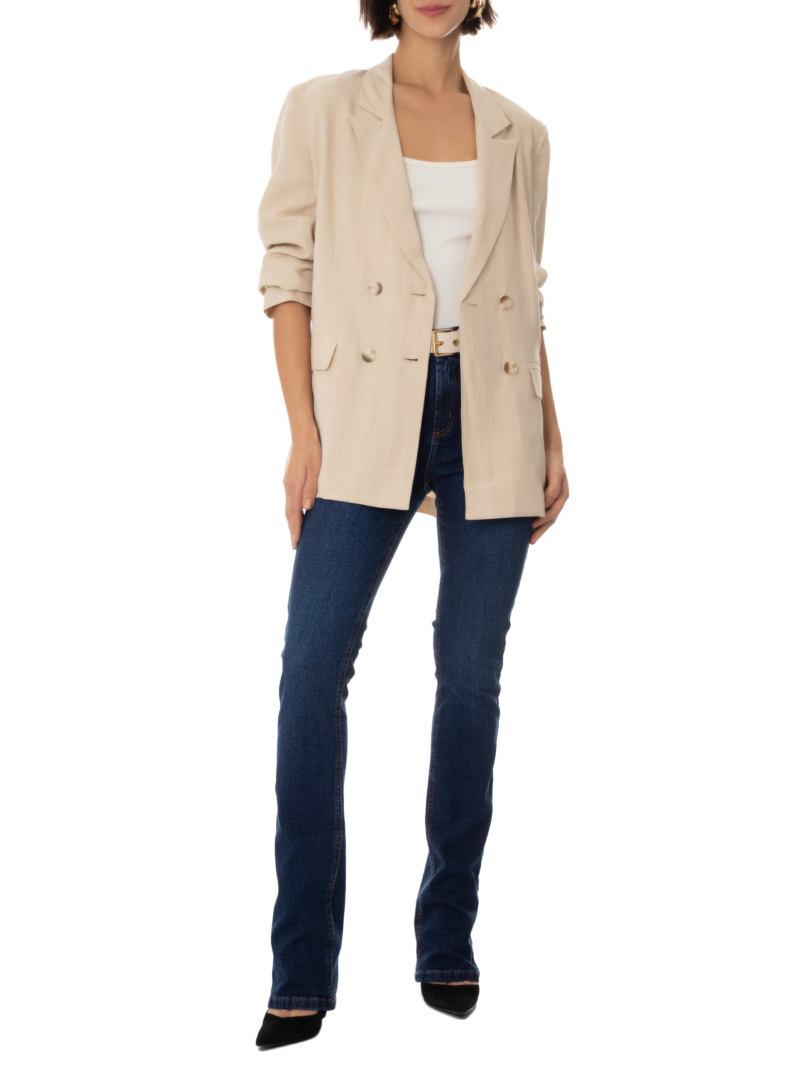 Calça Feminina Jeans Hera Boot Cut High Azul Lança Perfume