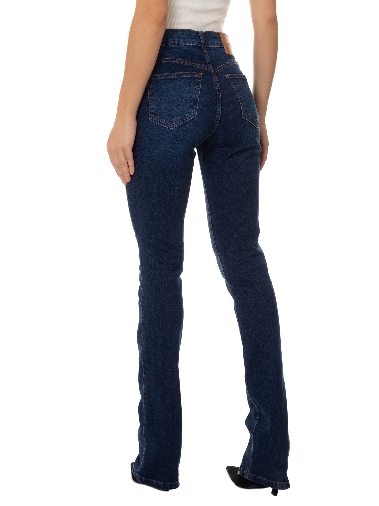 Calça Feminina Jeans Hera Boot Cut High Azul Lança Perfume