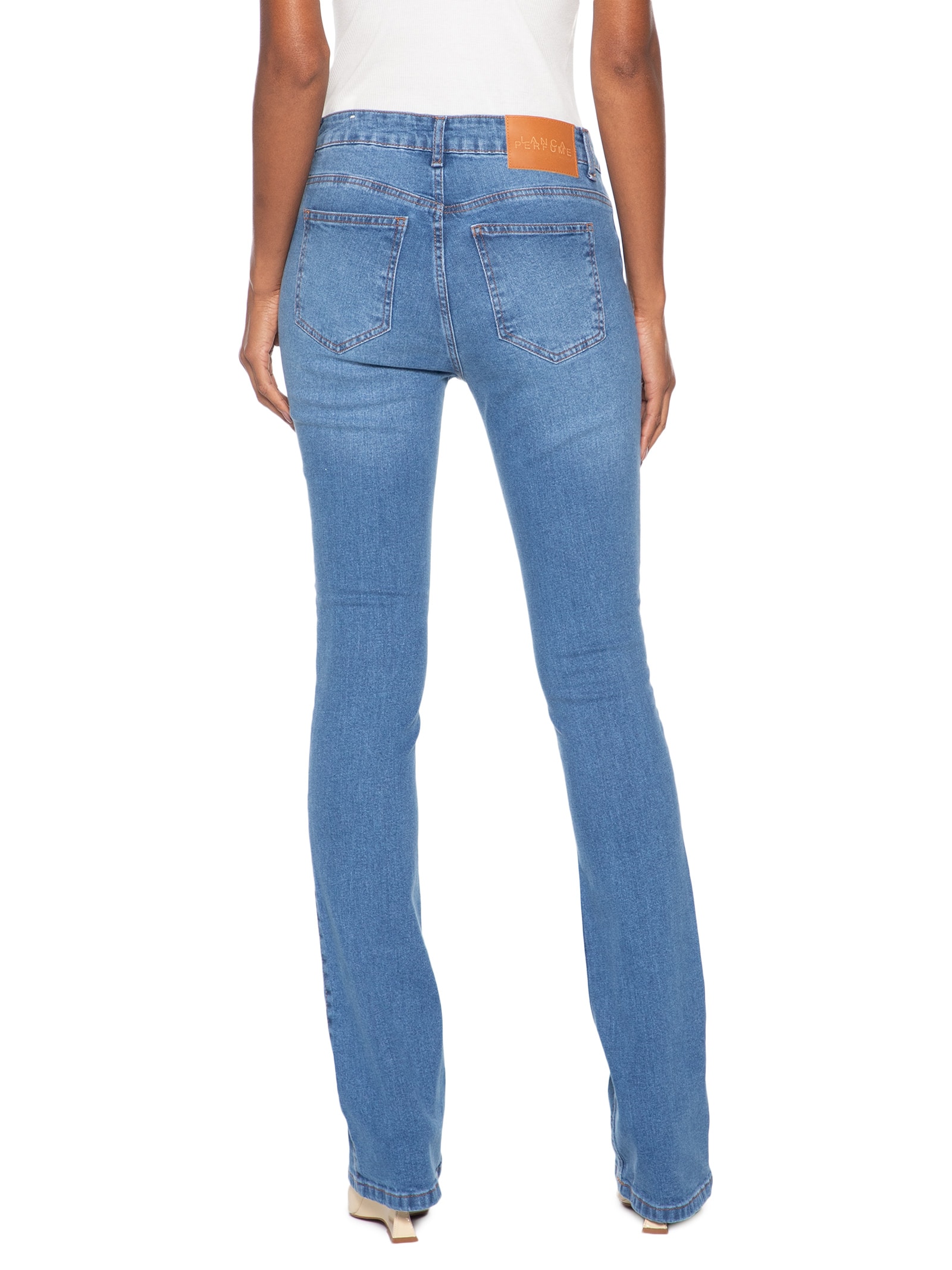 Calça Feminina Jeans Hera Boot Cut High Azul Lança Perfume