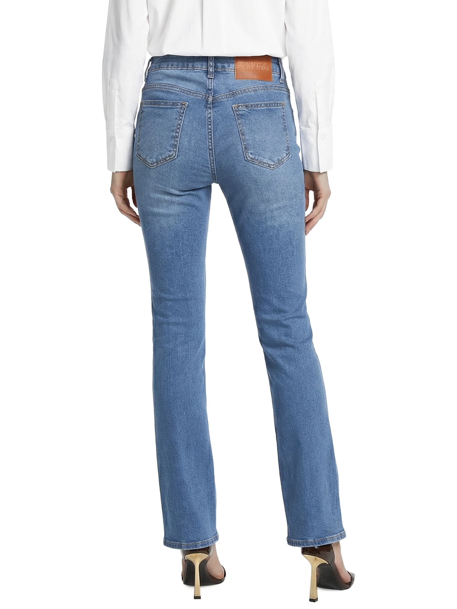 Calça Feminina Jeans Hera Boot Cut High Azul Lança Perfume