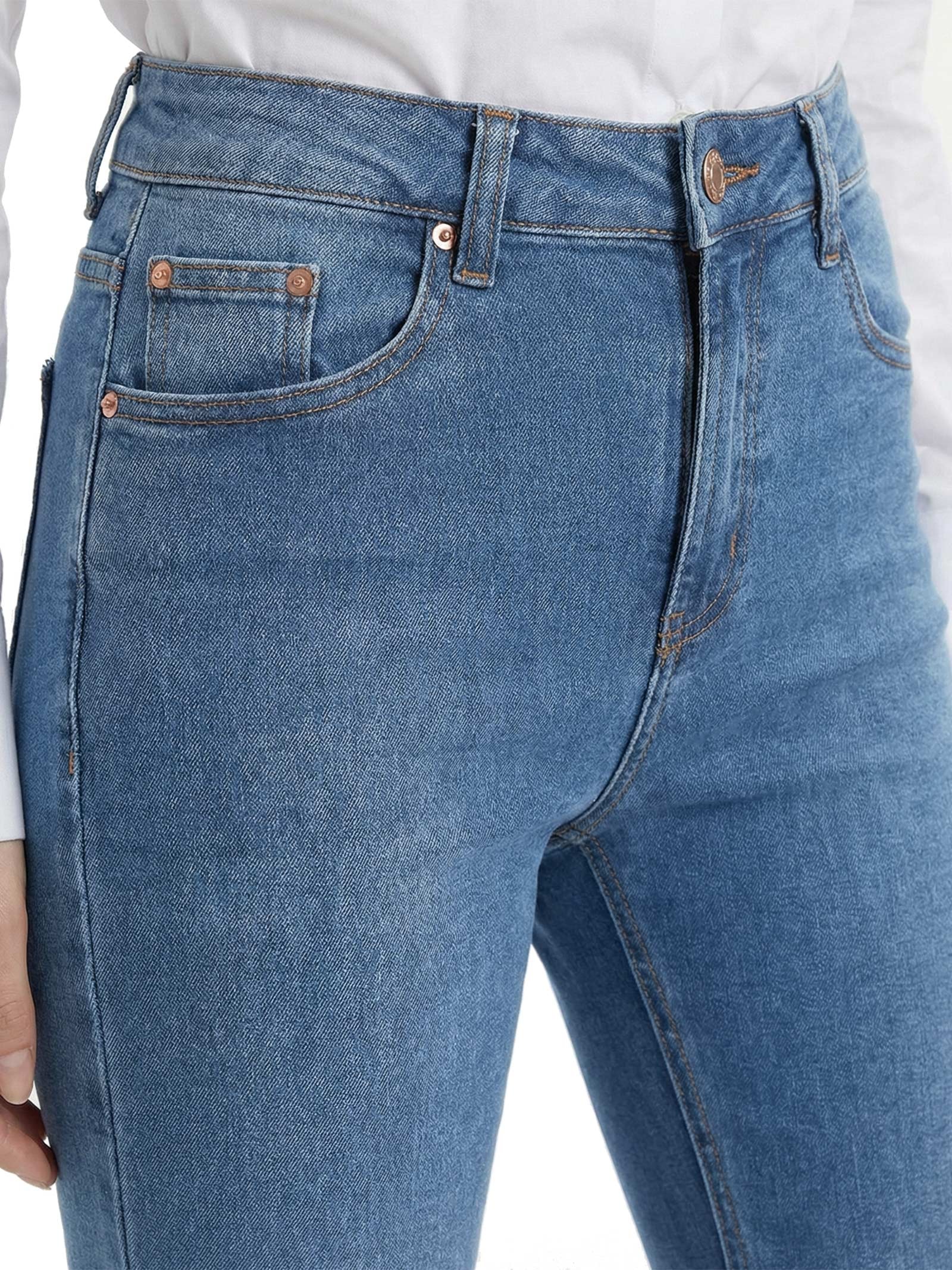 Calça Feminina Jeans Hera Boot Cut High Azul Lança Perfume