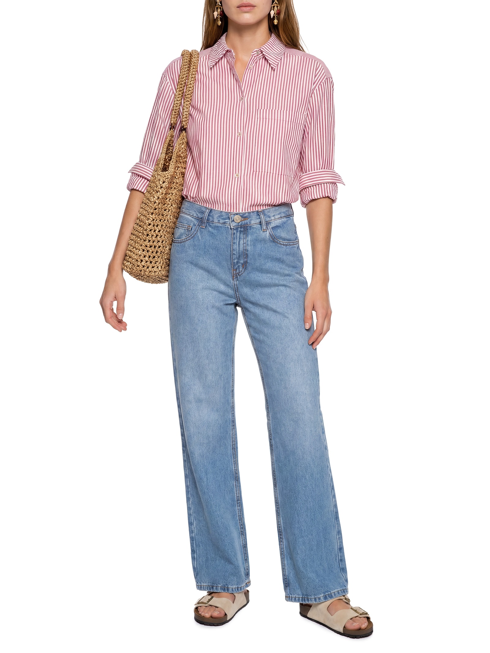 Calça Feminina Jeans I Reta Epifania Azul Cantão
