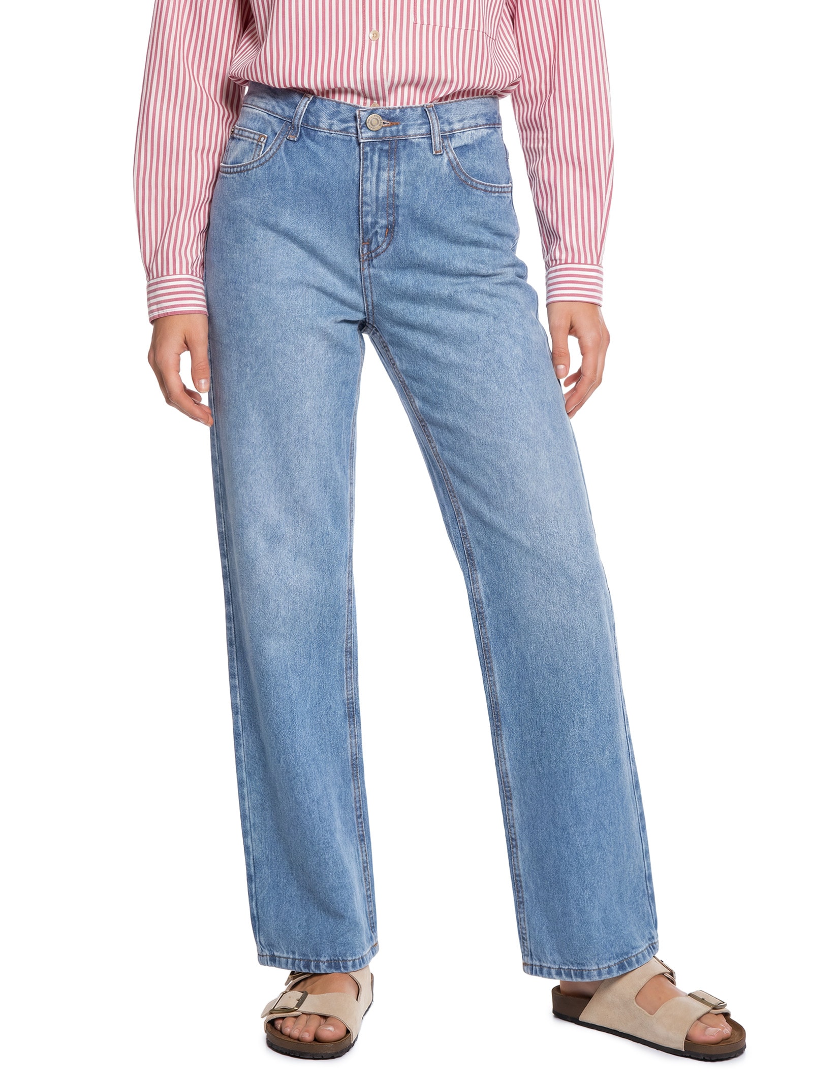 Calça Feminina Jeans I Reta Epifania Azul Cantão