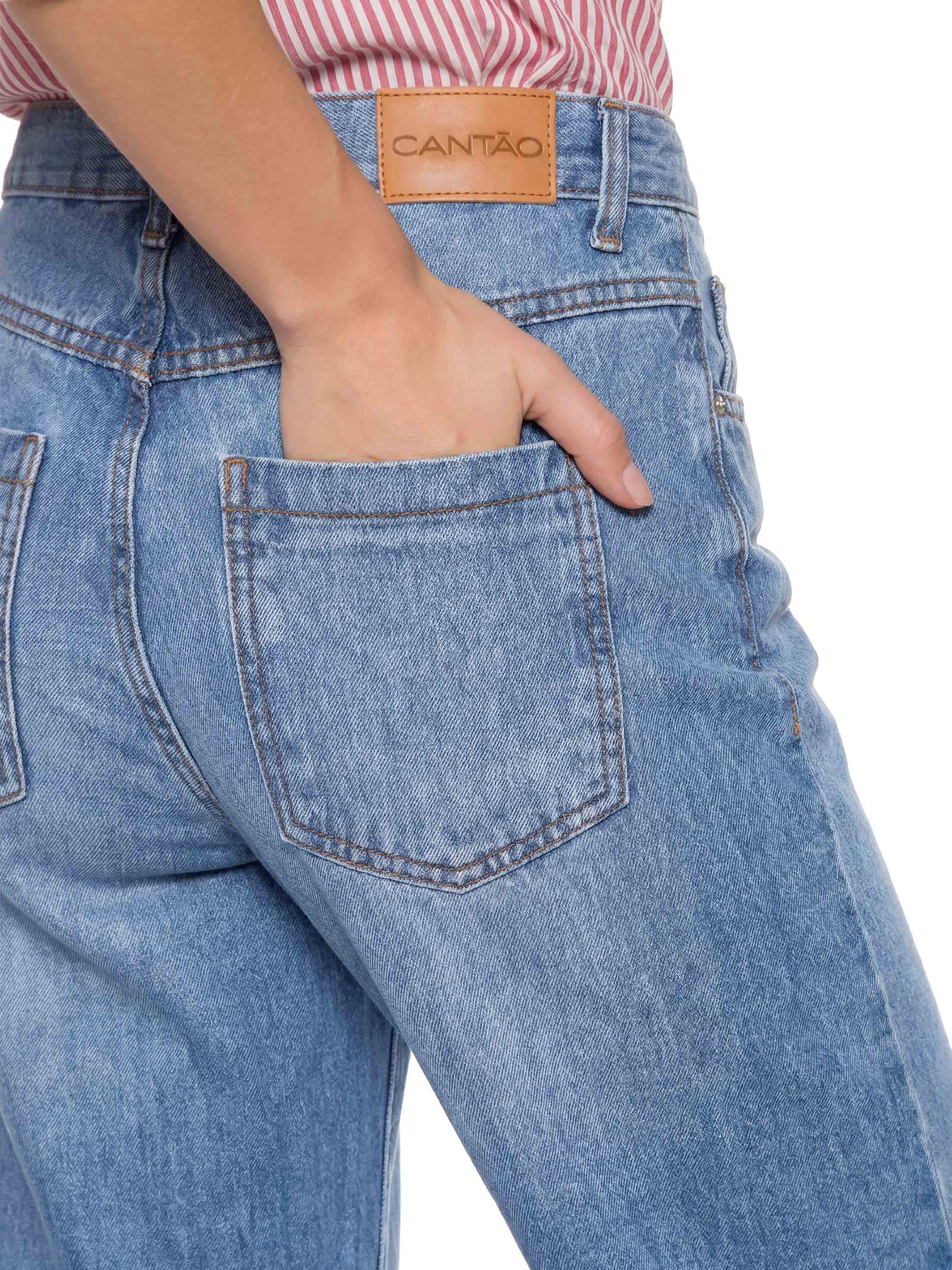 Calça Feminina Jeans I Reta Epifania Azul Cantão