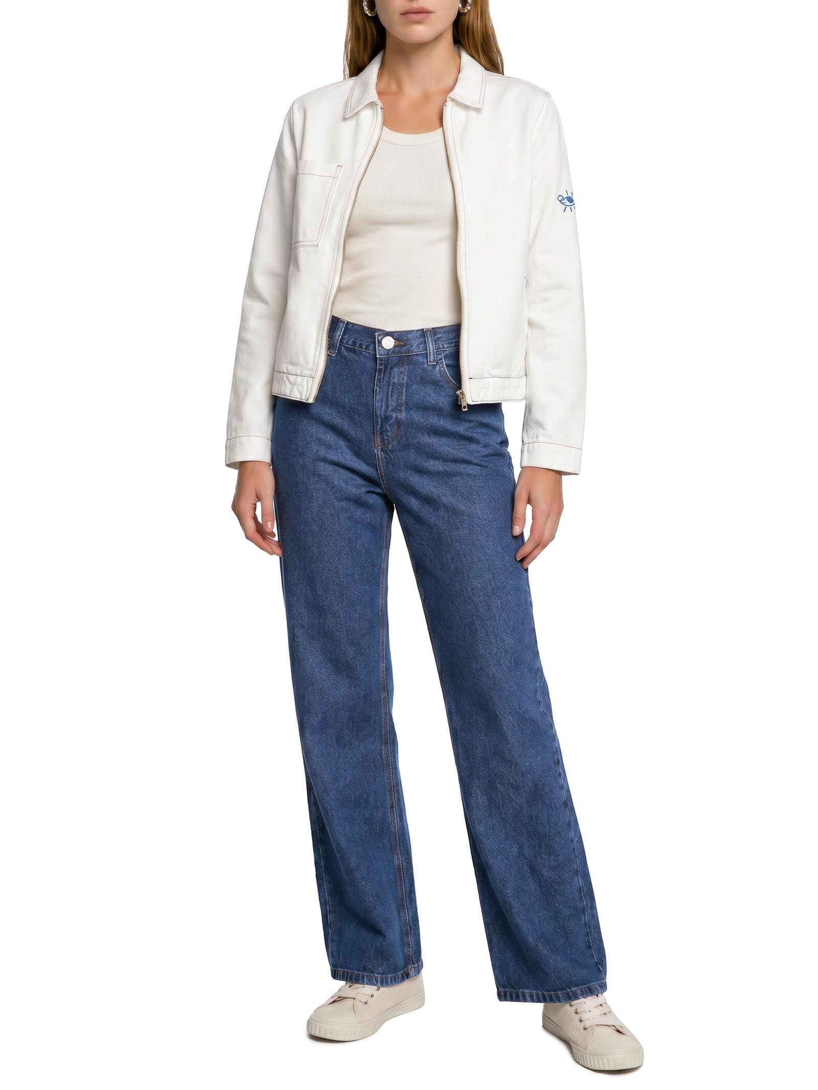 Calça Feminina Jeans I Reta Epifania Azul Cantão