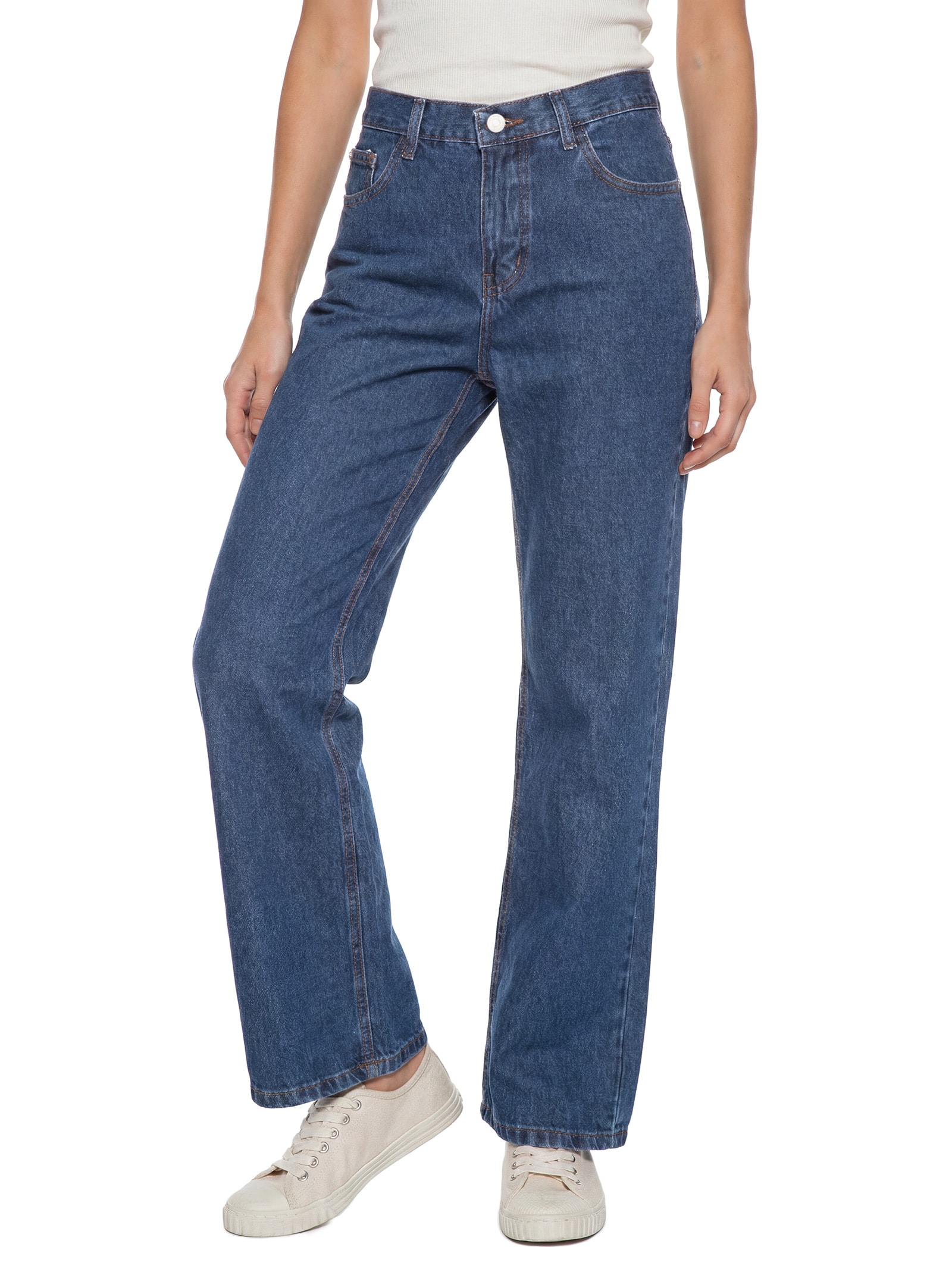 Calça Feminina Jeans I Reta Epifania Azul Cantão