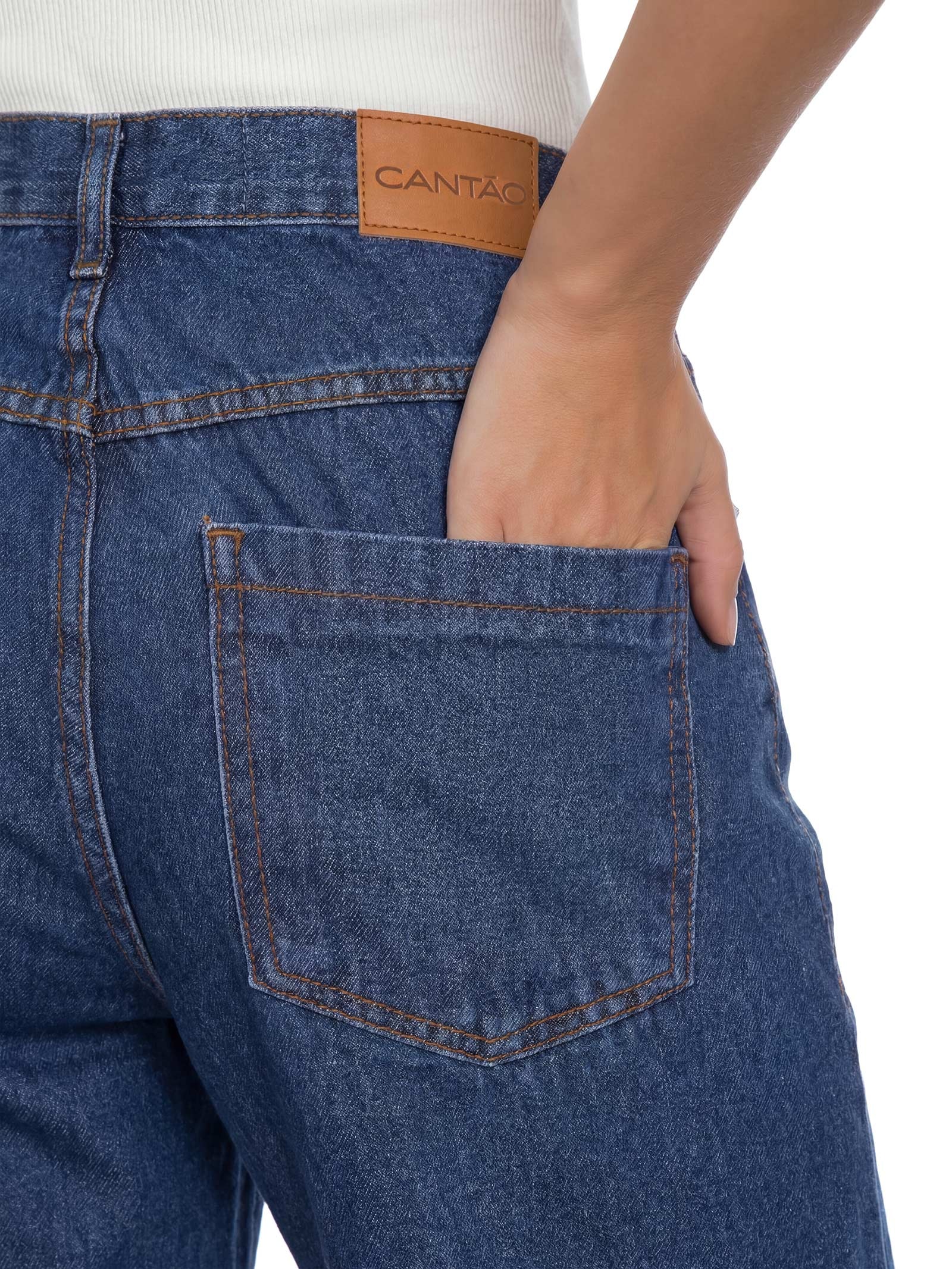 Calça Feminina Jeans I Reta Epifania Azul Cantão