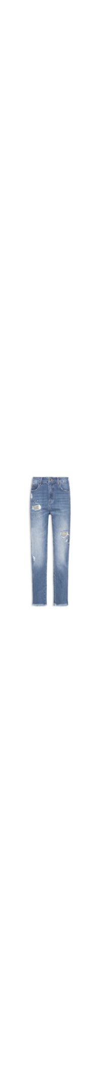 Calça Feminina Jeans Kendall Com Aplicação - Azul