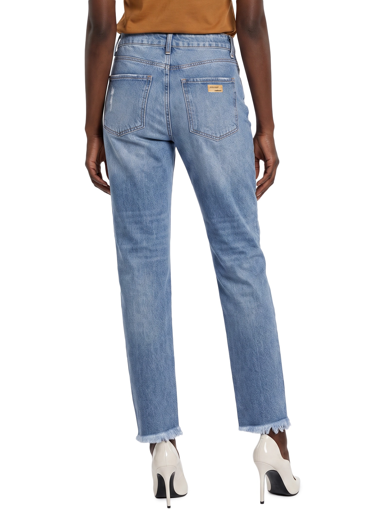 Calça Feminina Jeans Kendall Com Aplicação Azul Colcci