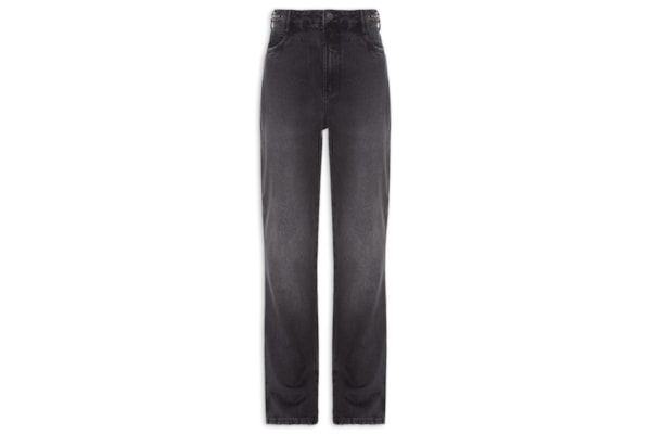 Calça Feminina Jeans Kendall Com Correntes - Preto