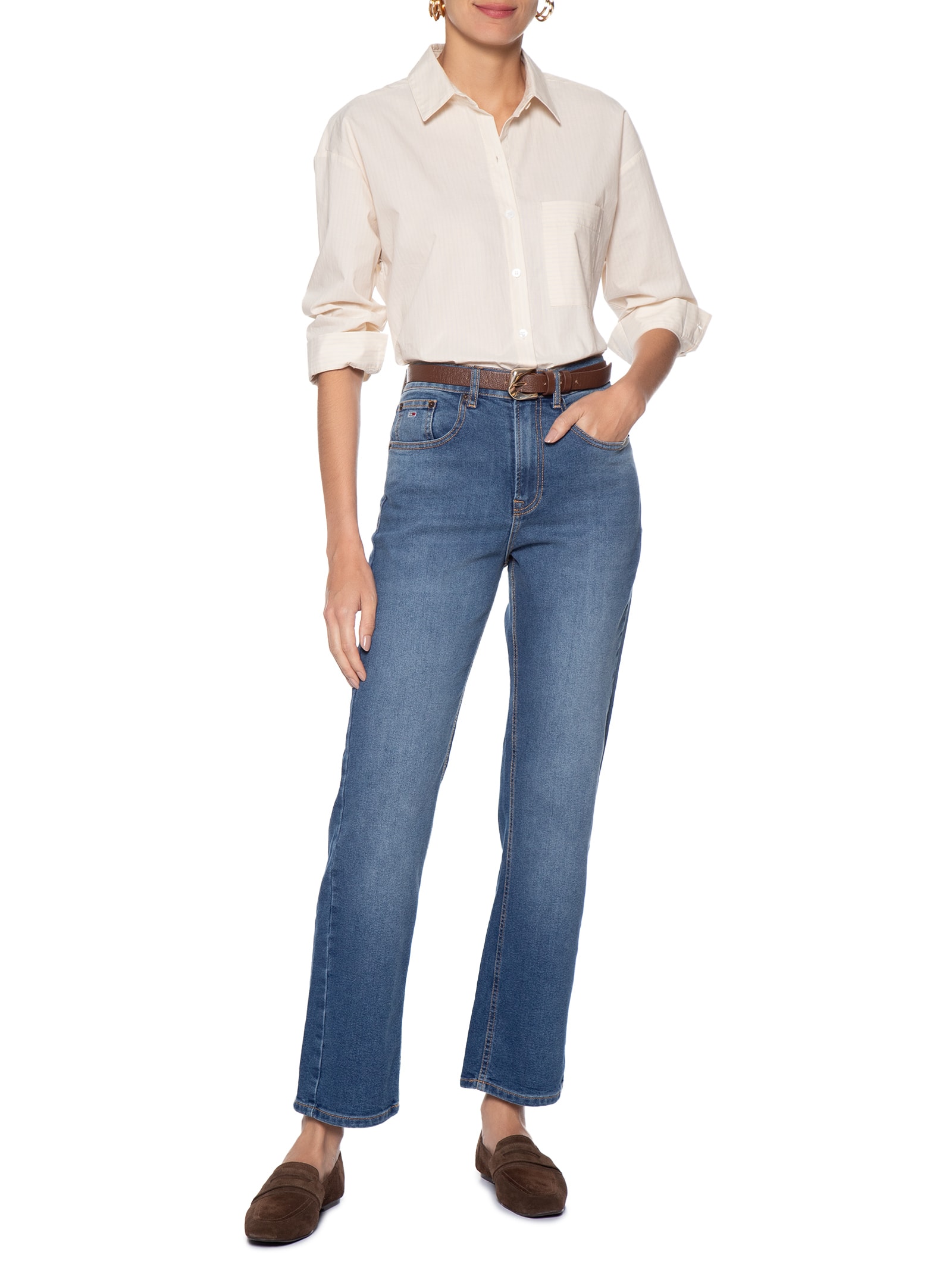 Calça Feminina Jeans Layla Slim Azul Tommy Jeans