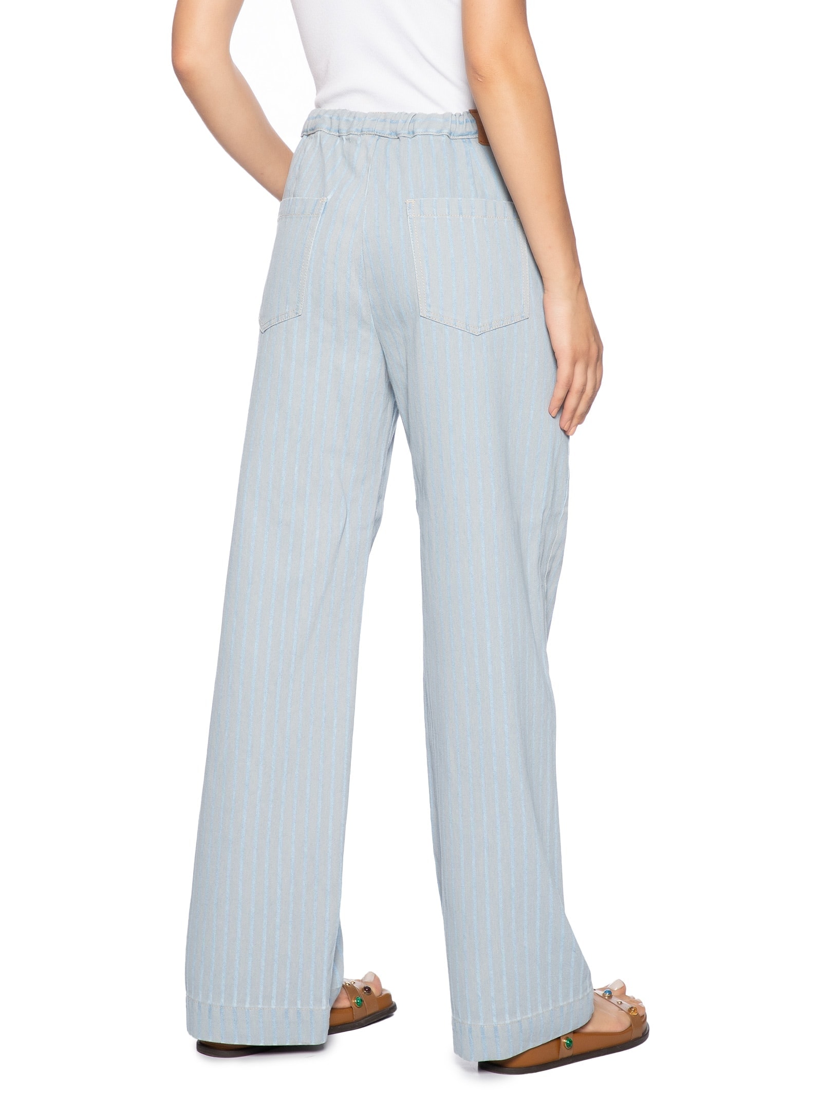 Calça Feminina Jeans Listrada Azul Farm