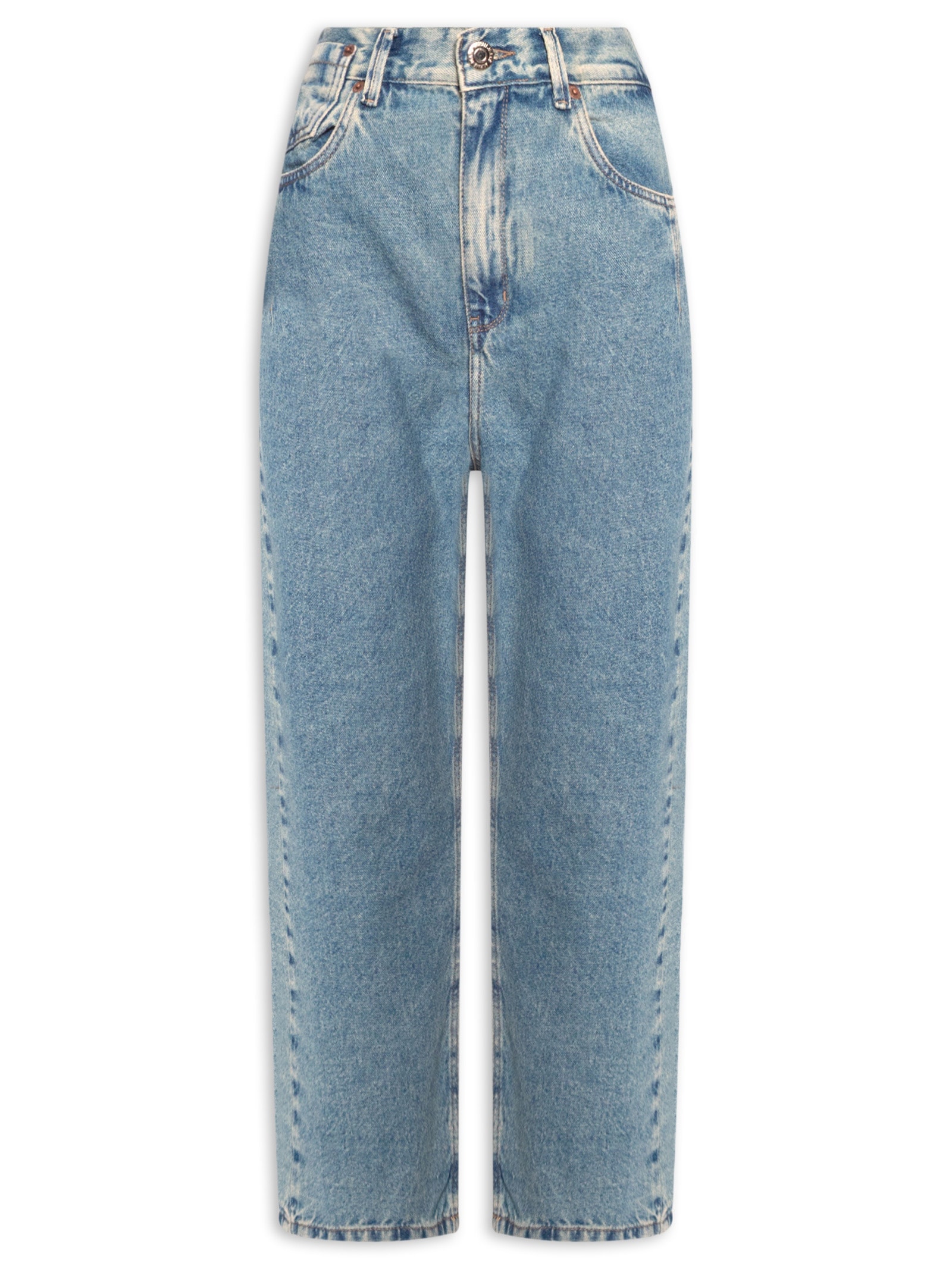 Calça Feminina Jeans Long Rise Martingale Azul  Animale Jeans