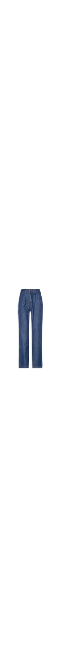 Calça Feminina Jeans Loose Fit Pregas - Azul