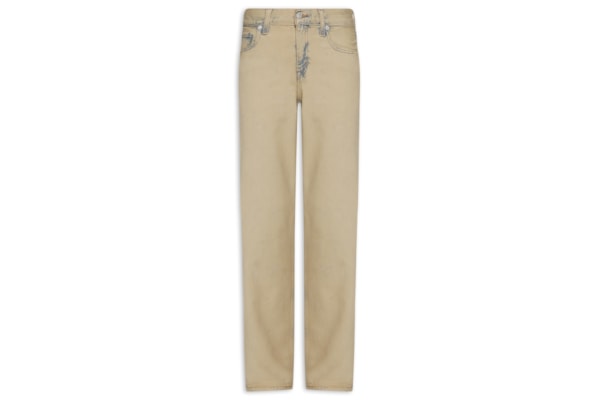 Calça Feminina Jeans Loose Taper - Bege