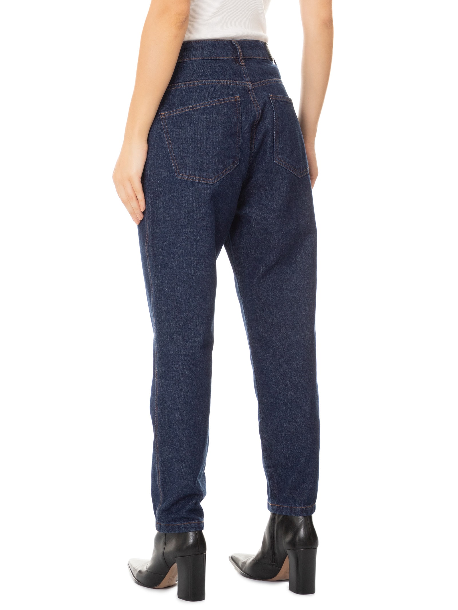 Calça Feminina Jeans Luna Mom Super High Azul Lança Perfume