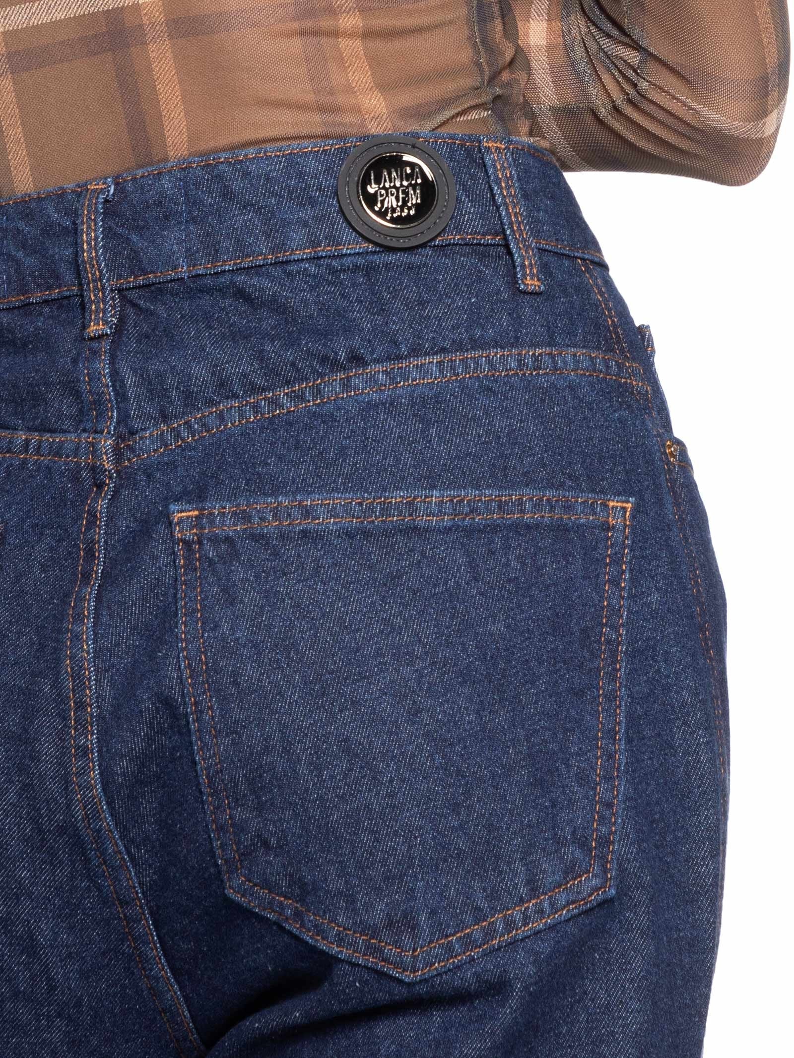 Calça Feminina Jeans Luna Mom Super High Azul Lança Perfume