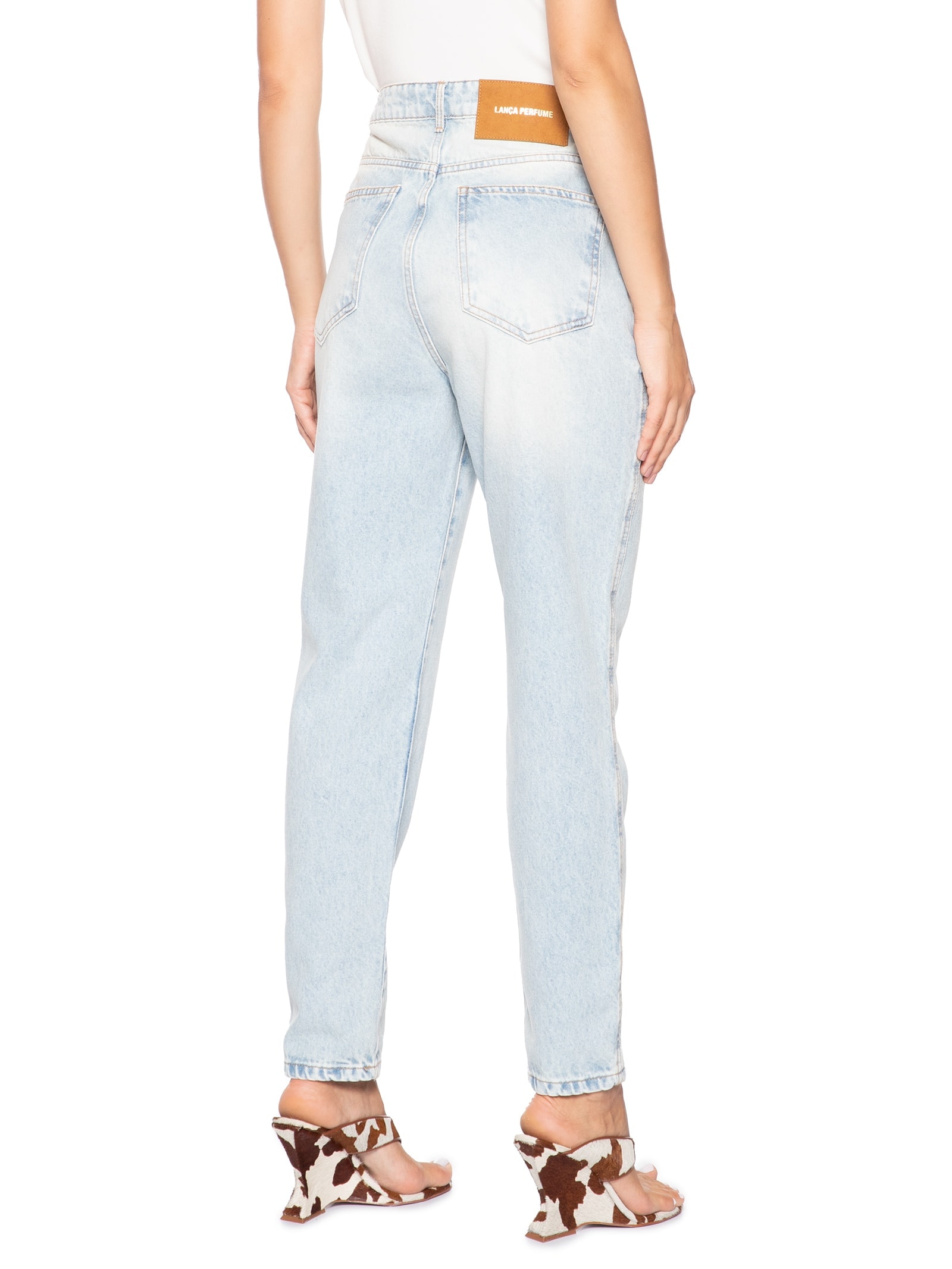 Calça Feminina Jeans Luna Mom Super High Azul Lança Perfume