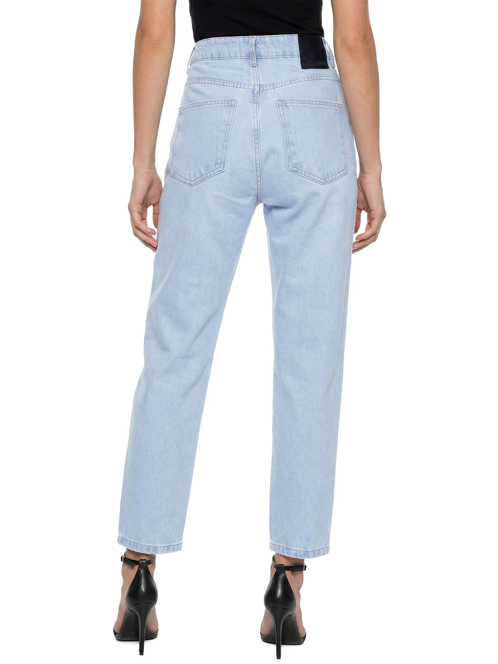 Calça feminina Jeans Luna Momo Super High Azul Lança Perfume