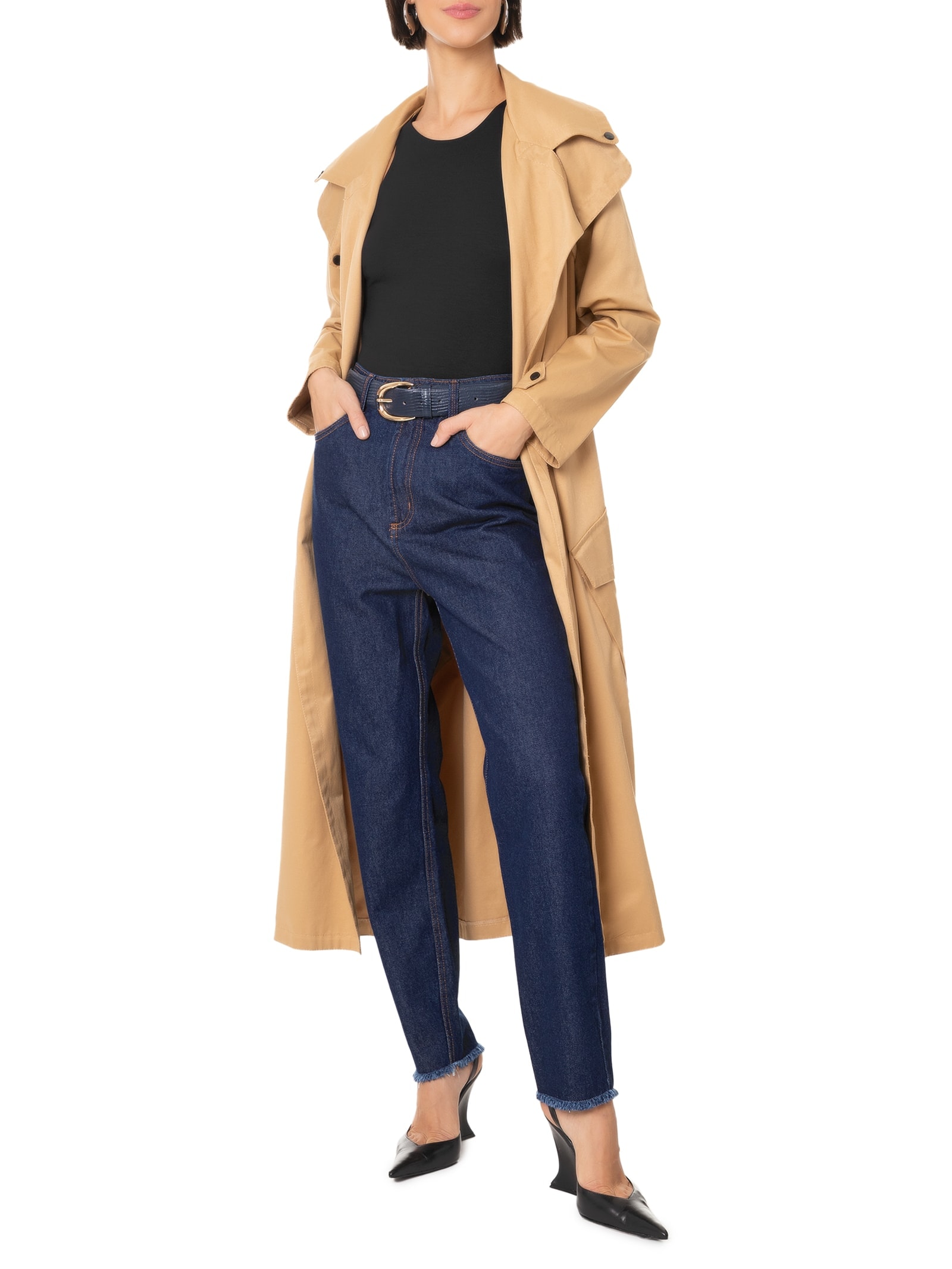 Calça Feminina Jeans Luna Super High Azul Lança Perfume
