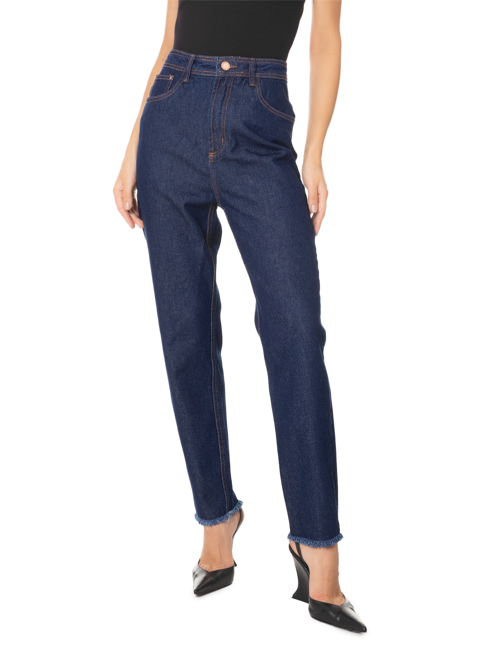 Calça Feminina Jeans Luna Super High Azul Lança Perfume