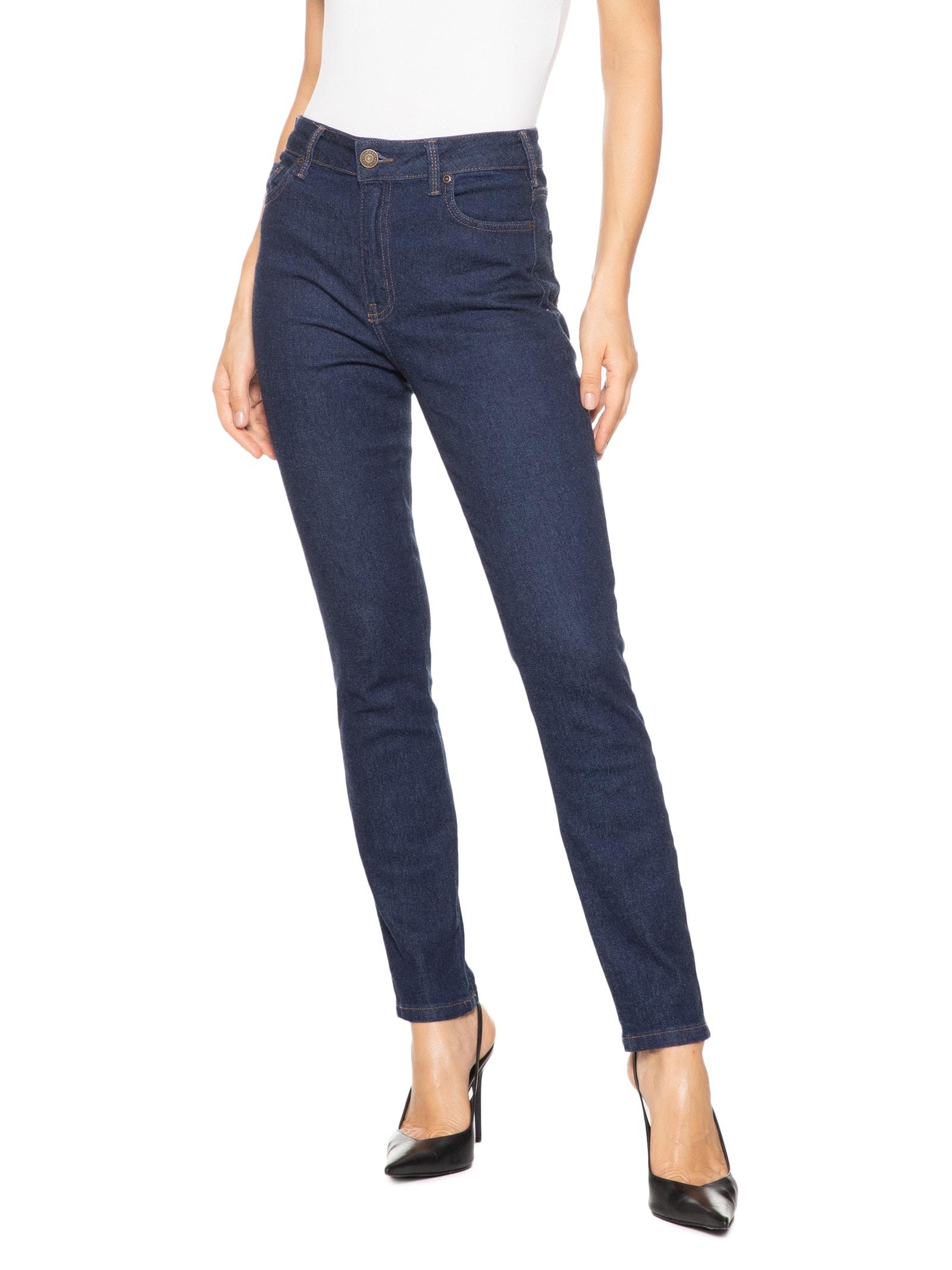 Calça Feminina Jeans Marisa 2 Cigarrete Azul Forum