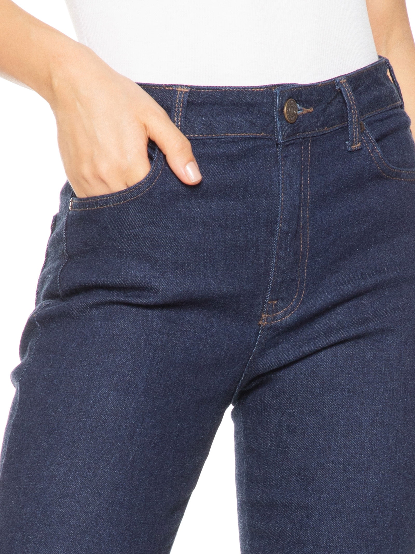 Calça Feminina Jeans Marisa 2 Cigarrete Azul Forum