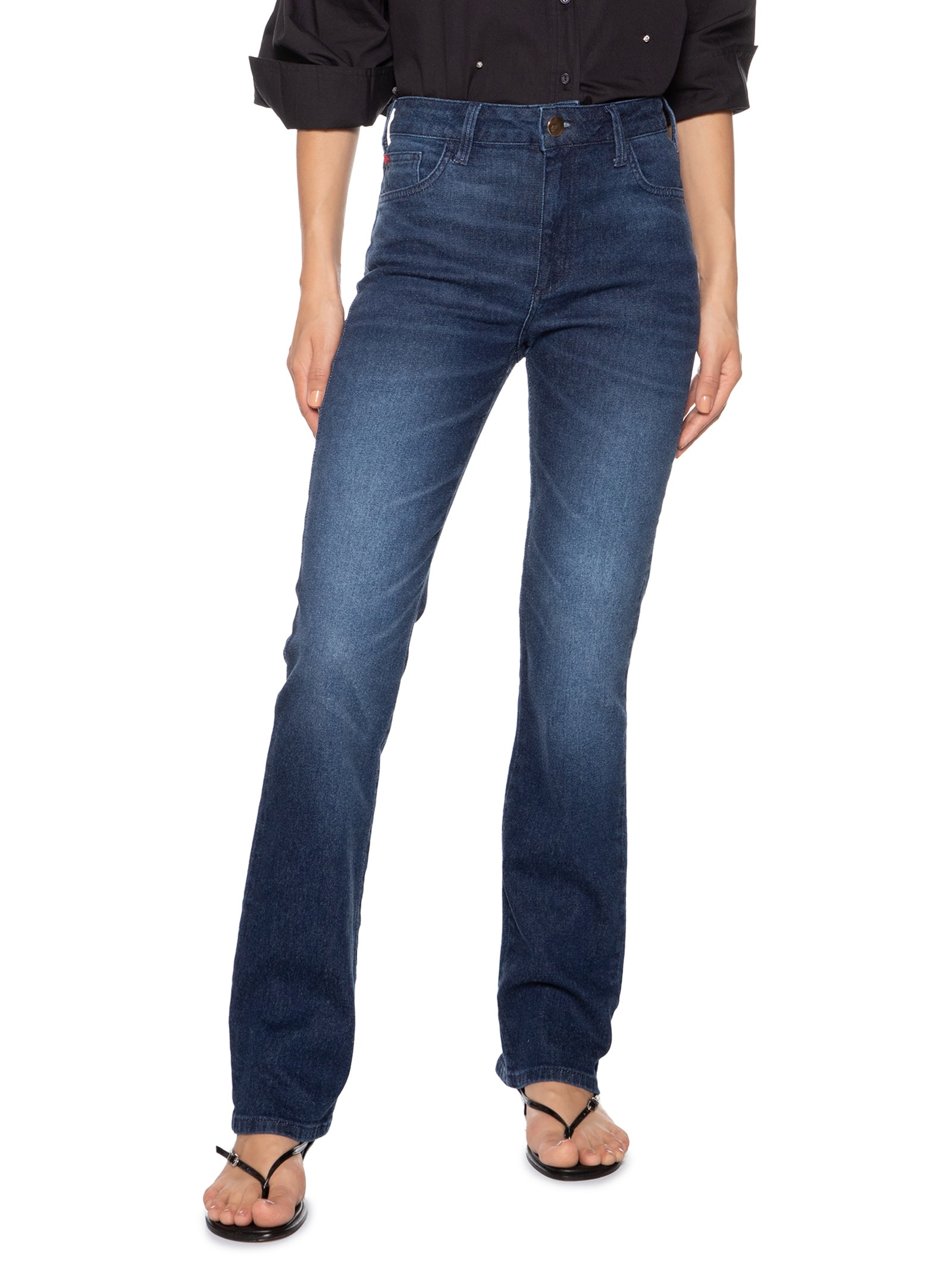 Calça Feminina Jeans Marisa 2 Slim Azul  Forum