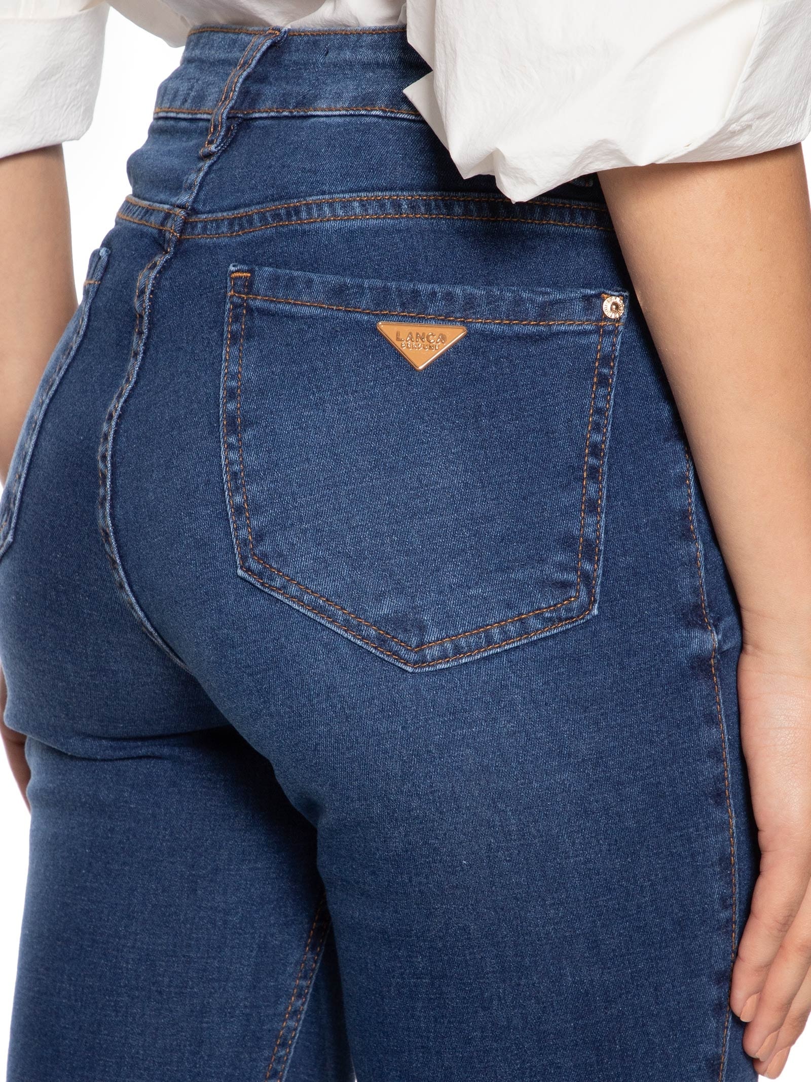 Calça Feminina Jeans Minerva Flare Super High Azul Lança Perfume