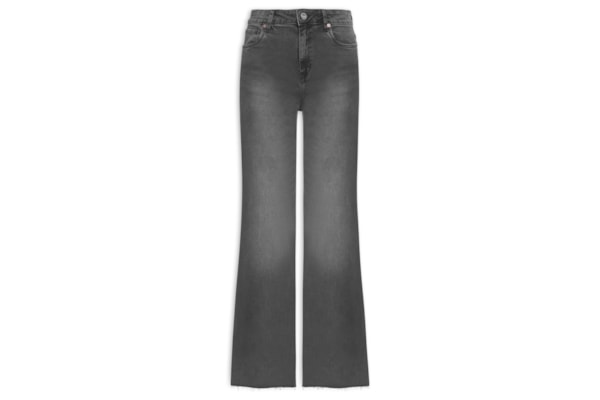 Calça Feminina Jeans Mini Wides Bigodes - Preto