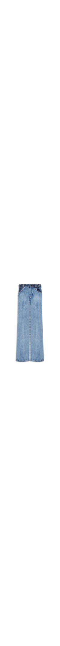 Calça Feminina Jeans Mix Prega Bolso - Azul