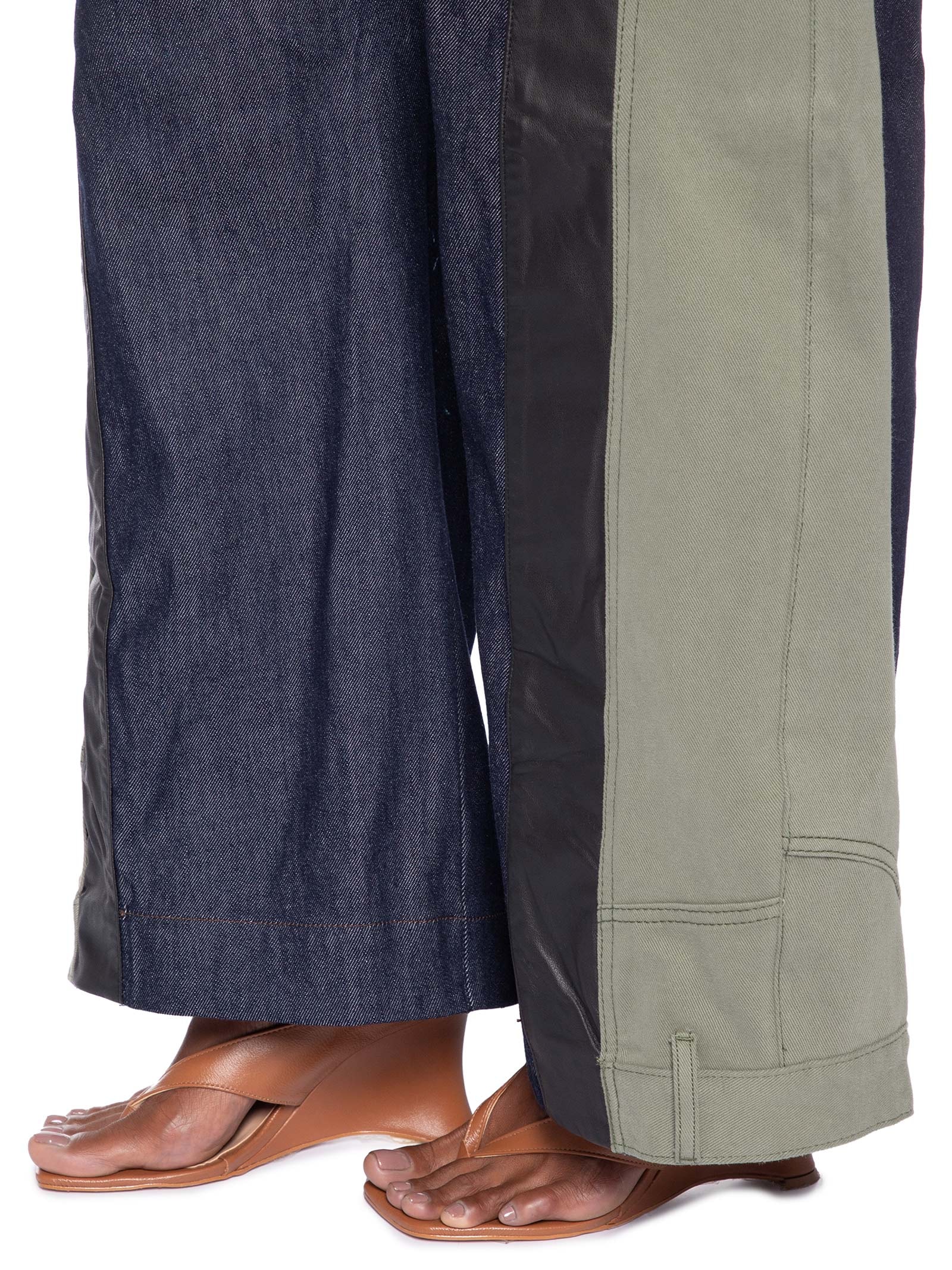 Calça Feminina Jeans Mix Sarja Couro – Azul Animale