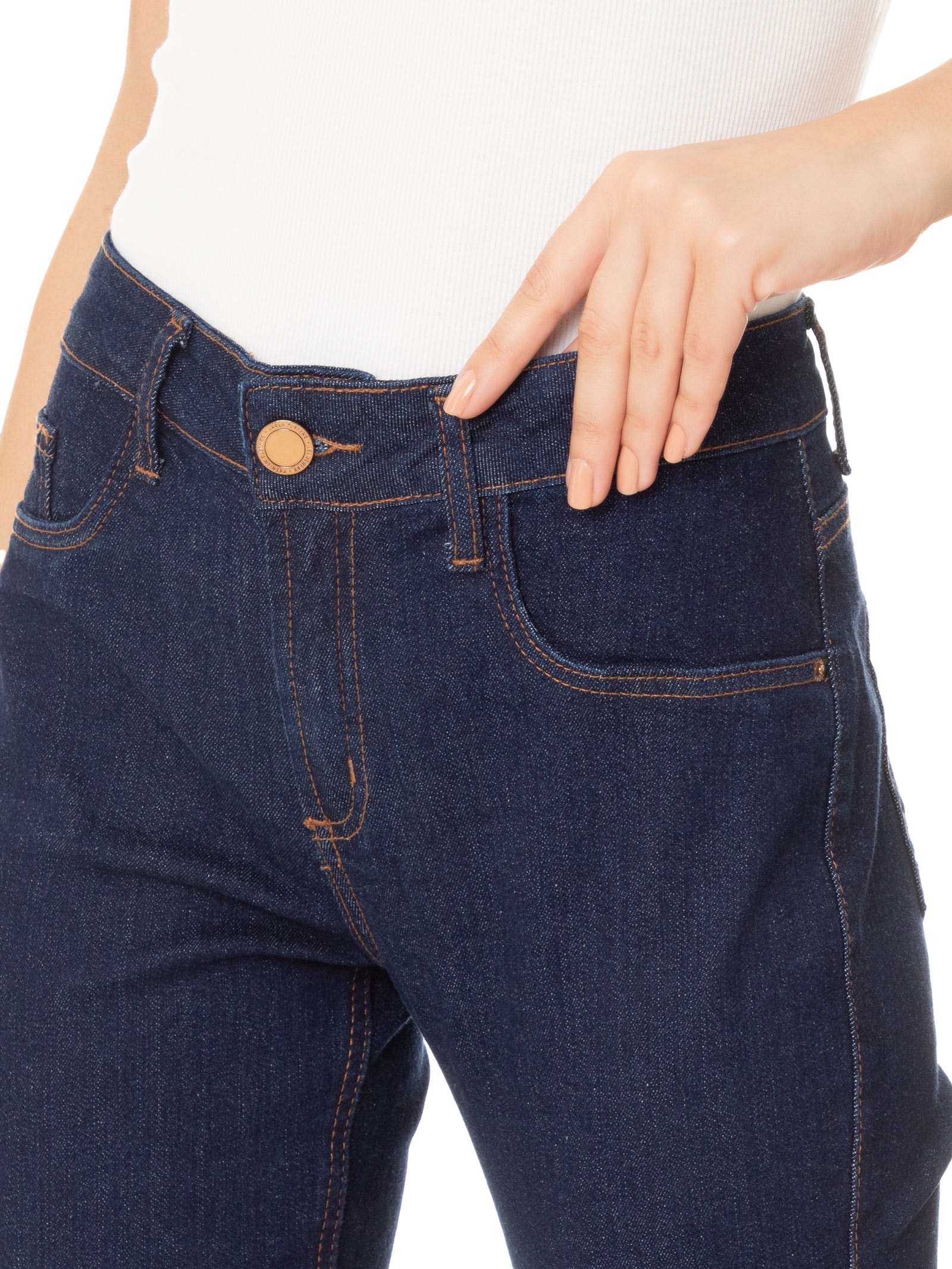 Calça Feminina Jeans Mix Skinny High Azul Lança Perfume