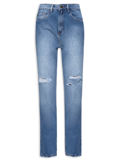Calça Feminina Jeans Mom Super High – Azul