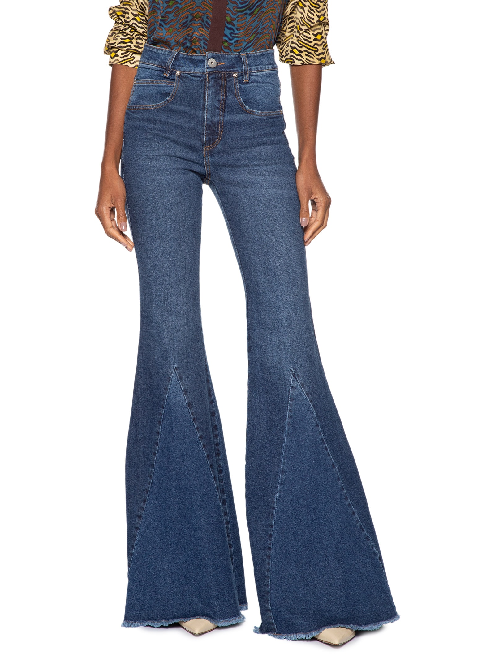 Calça Feminina Jeans Nesgas Azul Animale