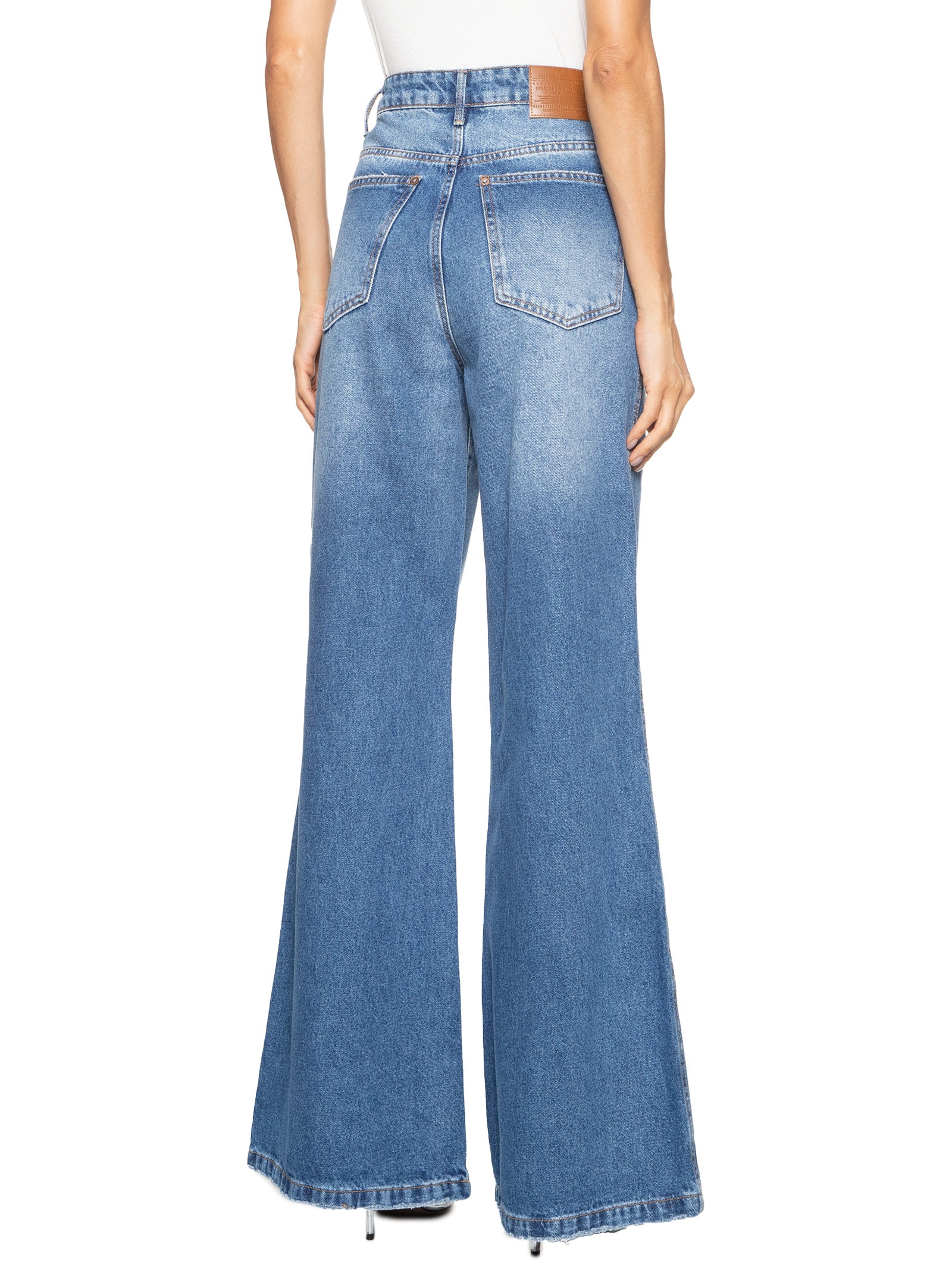 My Favorite Things Calça Feminina Jeans New Flare Super High Azul
