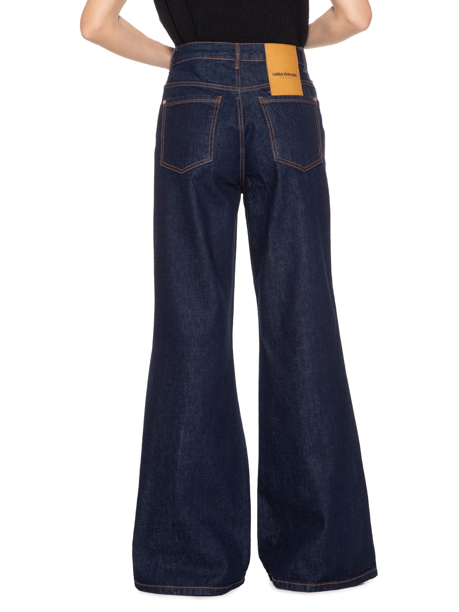 Calça Feminina Jeans New Flare Super High Azul Lança Perfume