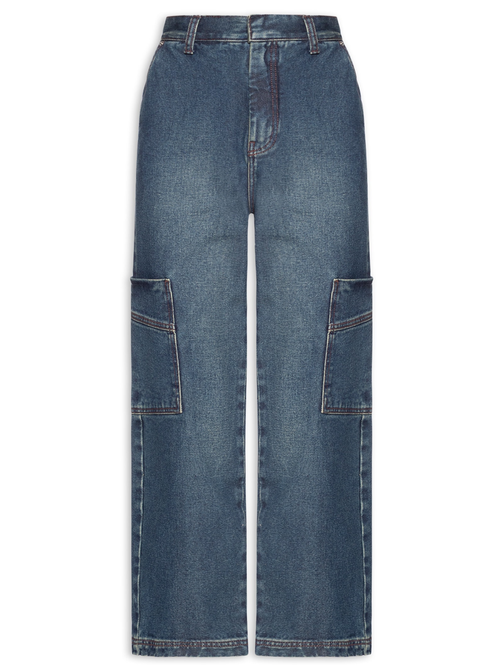 Calça Feminina Jeans Nipper Bolsos Azul Animale Jeans