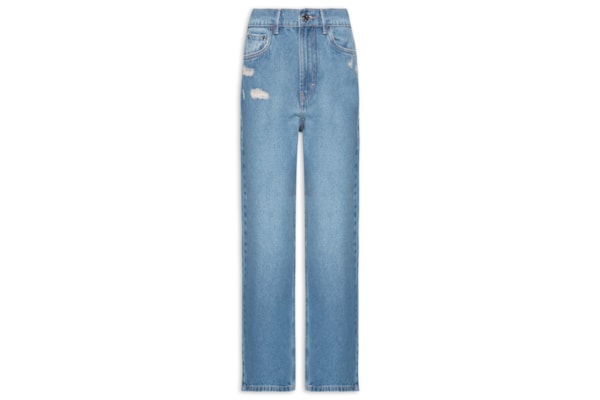 Calça Feminina Jeans Nipper Com Puidos - Azul