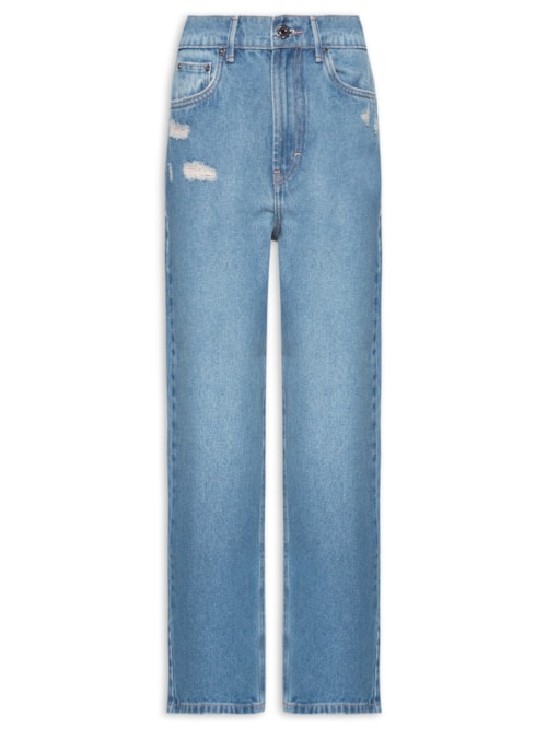 Calça Feminina Jeans Nipper Com Puidos - Azul