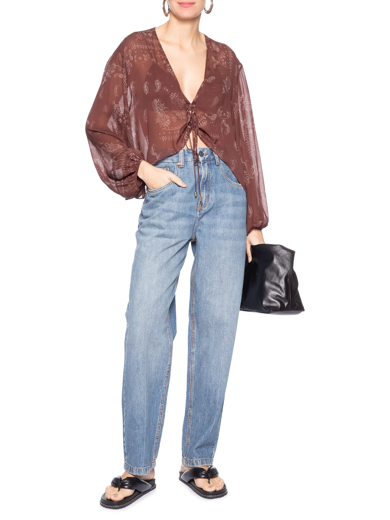 Calça Feminina Jeans Nipper Gancho Deslocado Azul Animale Jeans